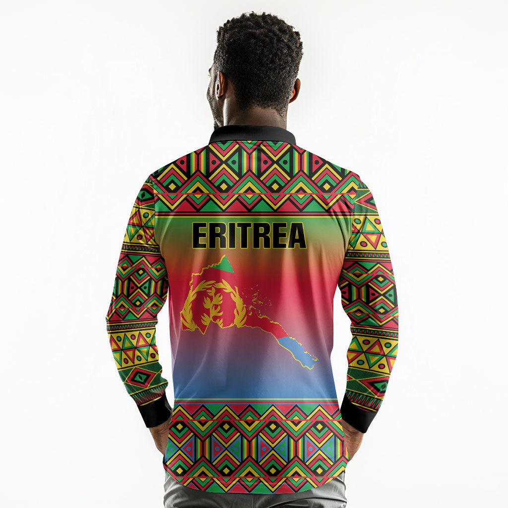 Eritrea 35 Years Of Independence Long Sleeve Polo Shirt 1991-2026 Freedom Legacy Pride