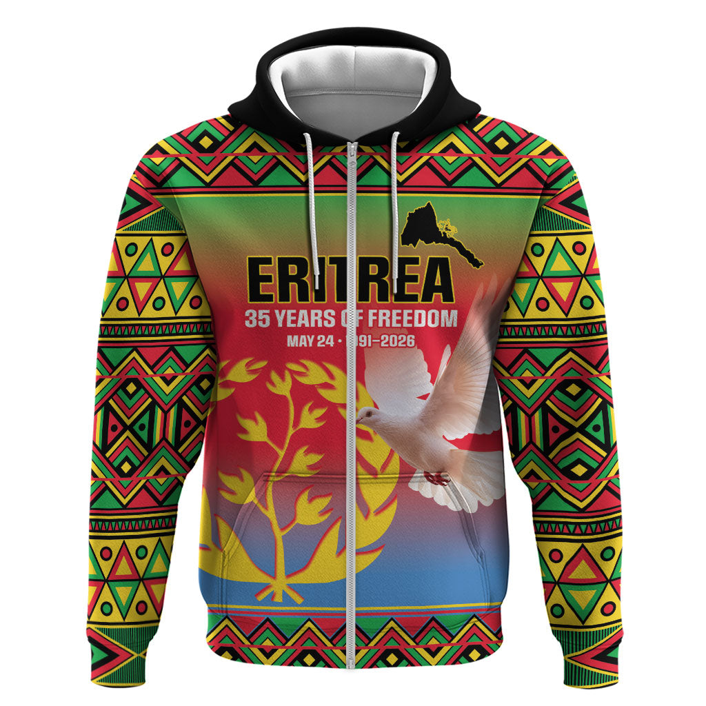 Eritrea 35 Years Of Independence Zip Hoodie 1991-2026 Freedom Legacy Pride