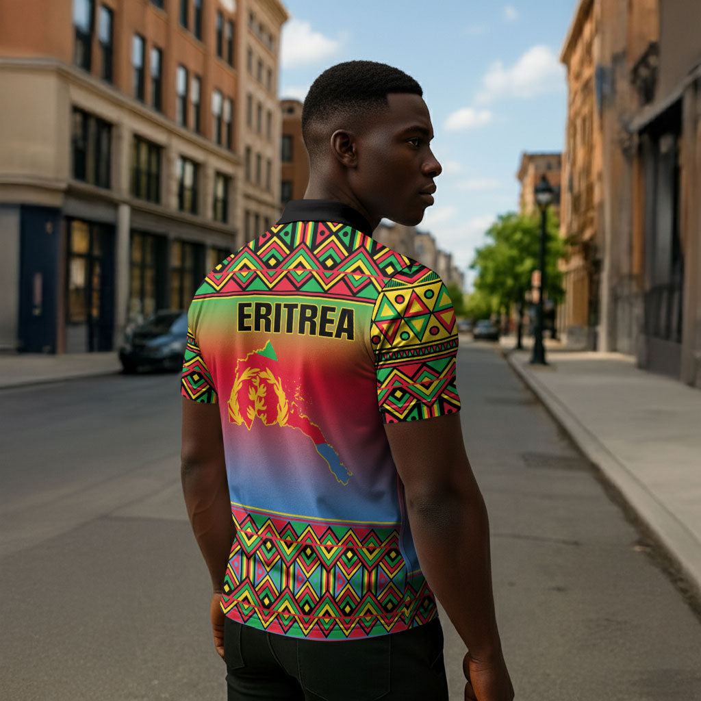 Eritrea 35 Years Of Independence Zipper Polo Shirt 1991-2026 Freedom Legacy Pride