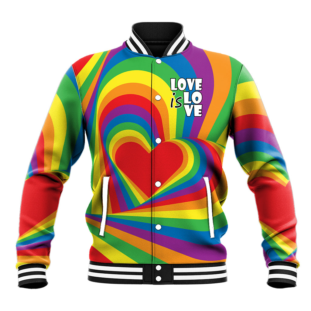 Pride LGBT Love is Love Baseball Jacket Rainbow Vibe LT9 - Wonder Print Shop