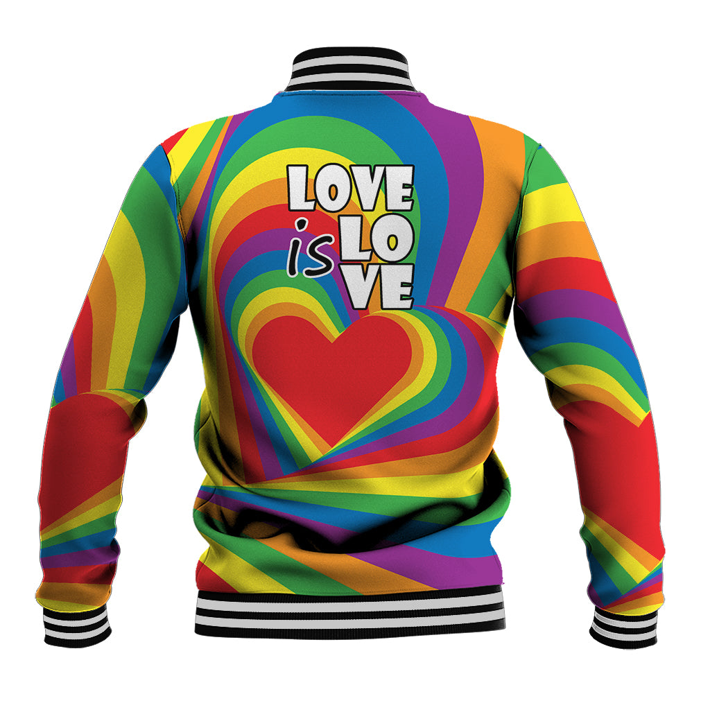 Pride LGBT Love is Love Baseball Jacket Rainbow Vibe LT9 - Wonder Print Shop