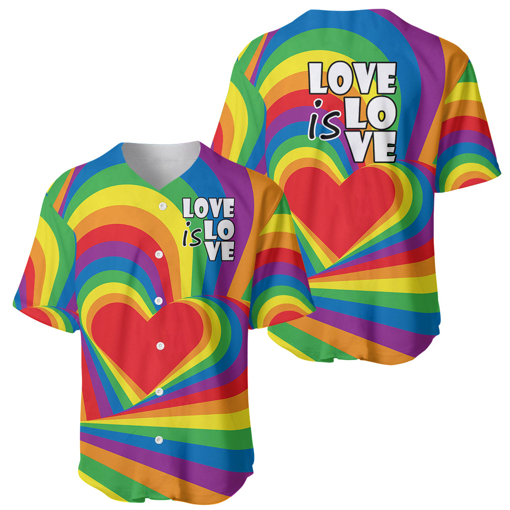 Pride LGBT Love is Love Baseball Jersey Rainbow Vibe LT9 - Wonder Print Shop
