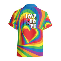 Pride LGBT Love is Love Hawaiian Shirt Rainbow Vibe - Wonder Print Shop