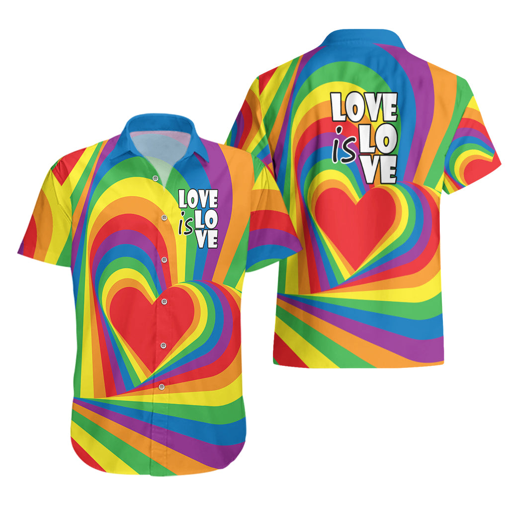 Pride LGBT Love is Love Hawaiian Shirt Rainbow Vibe - Wonder Print Shop
