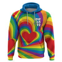 Pride LGBT Love is Love Hoodie Rainbow Vibe - Wonder Print Shop