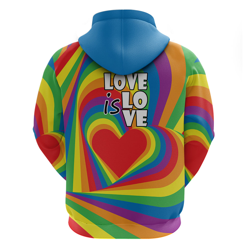 Pride LGBT Love is Love Hoodie Rainbow Vibe - Wonder Print Shop
