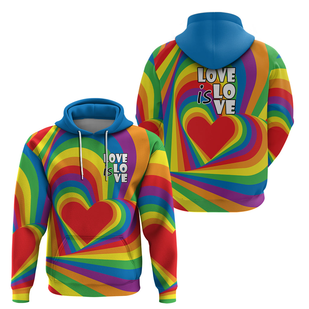 Pride LGBT Love is Love Hoodie Rainbow Vibe - Wonder Print Shop