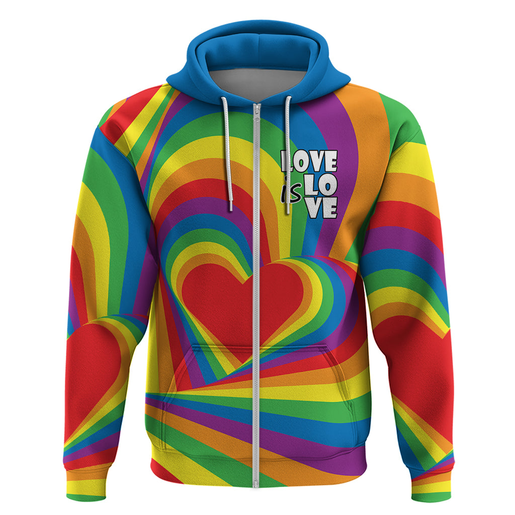 Pride LGBT Love is Love Hoodie Rainbow Vibe - Wonder Print Shop