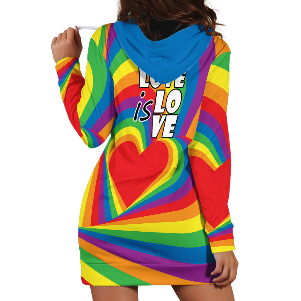 Pride LGBT Love is Love Hoodie Dress Rainbow Vibe - Wonder Print Shop