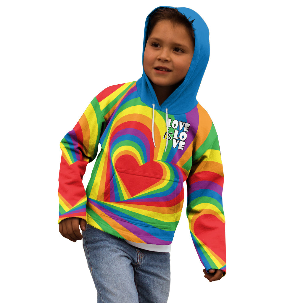 Pride LGBT Love is Love Kid Hoodie Rainbow Vibe - Wonder Print Shop