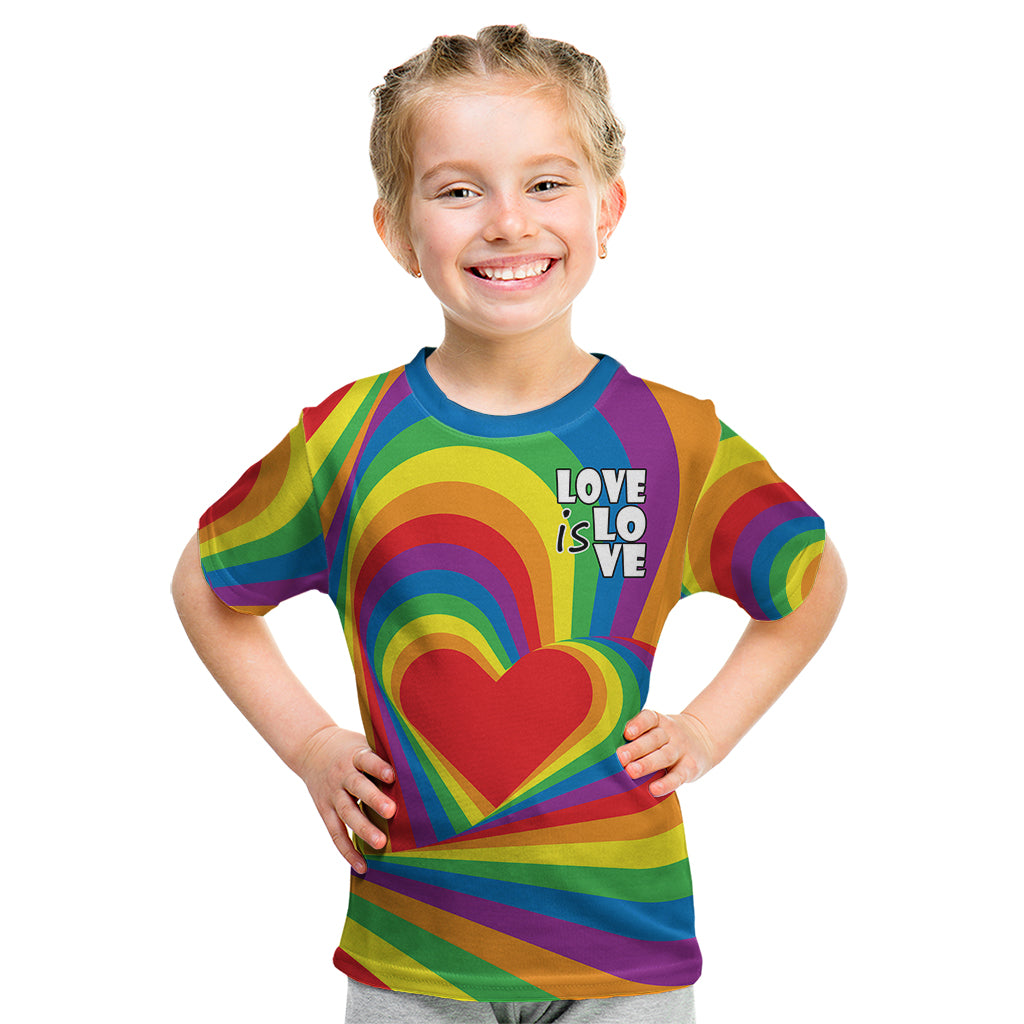 Pride LGBT Love is Love Kid T Shirt Rainbow Vibe - Wonder Print Shop