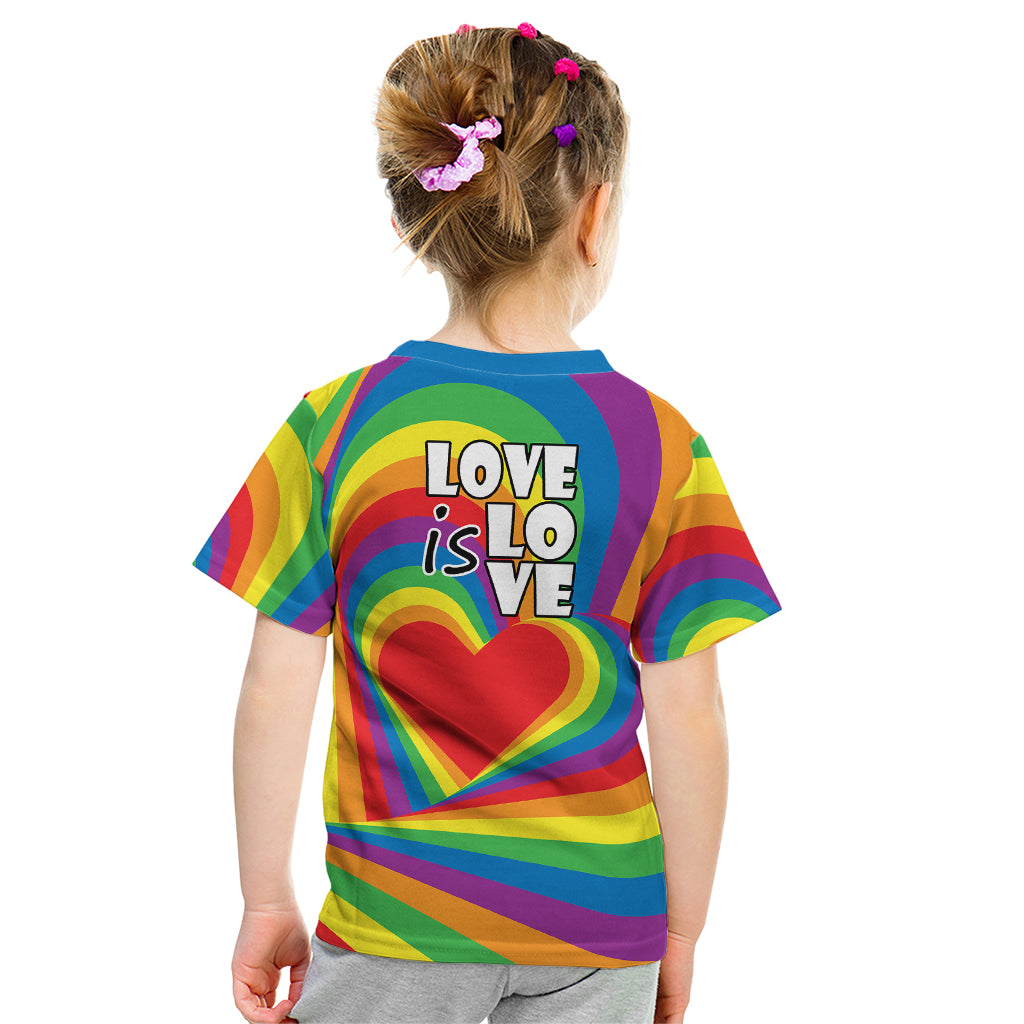 Pride LGBT Love is Love Kid T Shirt Rainbow Vibe - Wonder Print Shop