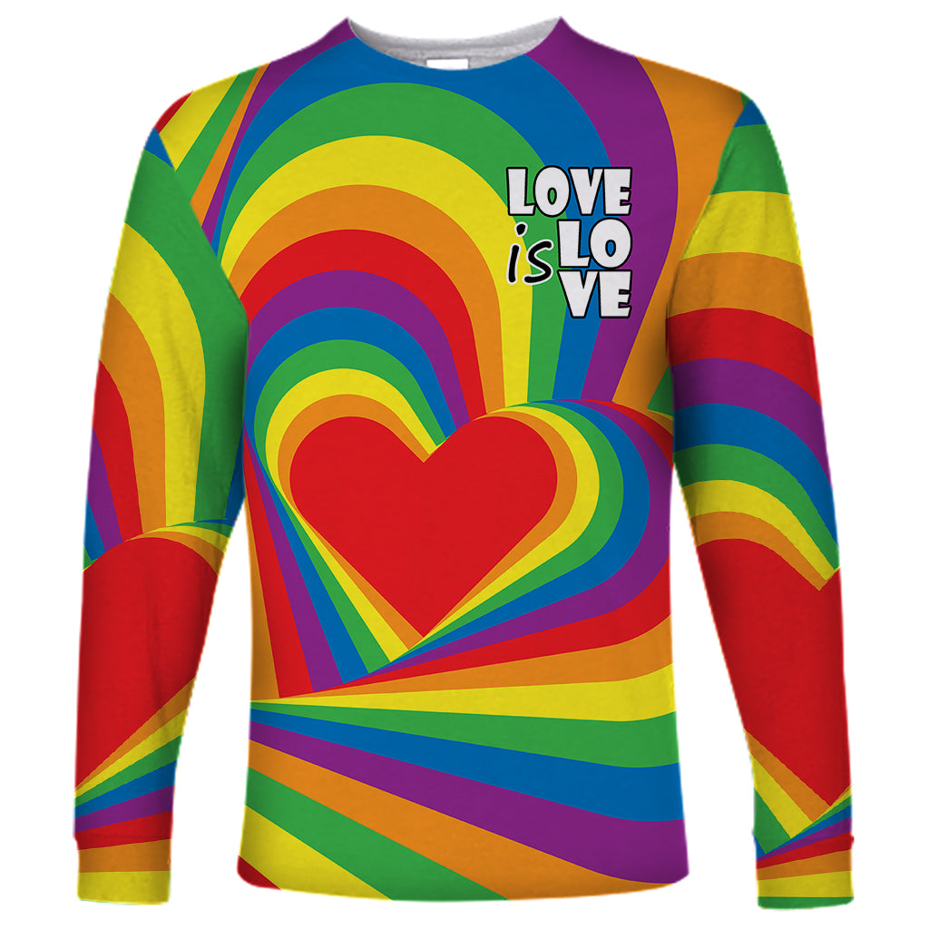 Pride LGBT Love is Love Long Sleeve Shirt Rainbow Vibe - Wonder Print Shop