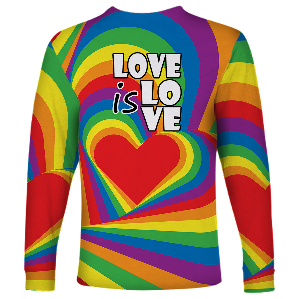 Pride LGBT Love is Love Long Sleeve Shirt Rainbow Vibe - Wonder Print Shop