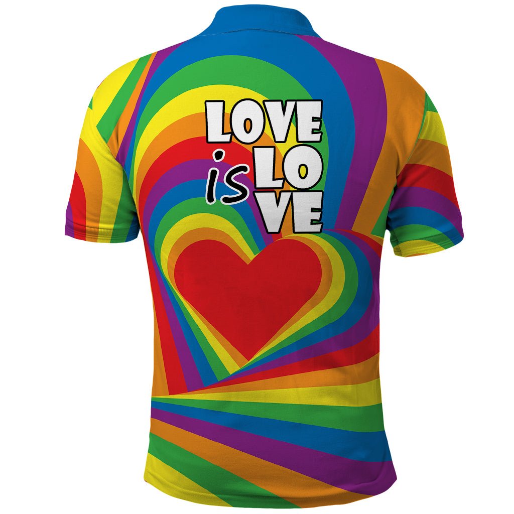 Pride LGBT Love is Love Polo Shirt Rainbow Vibe - Wonder Print Shop
