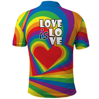 Pride LGBT Love is Love Polo Shirt Rainbow Vibe - Wonder Print Shop