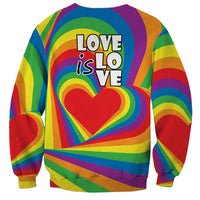 Pride LGBT Love is Love Sweatshirt Rainbow Vibe - Wonder Print Shop