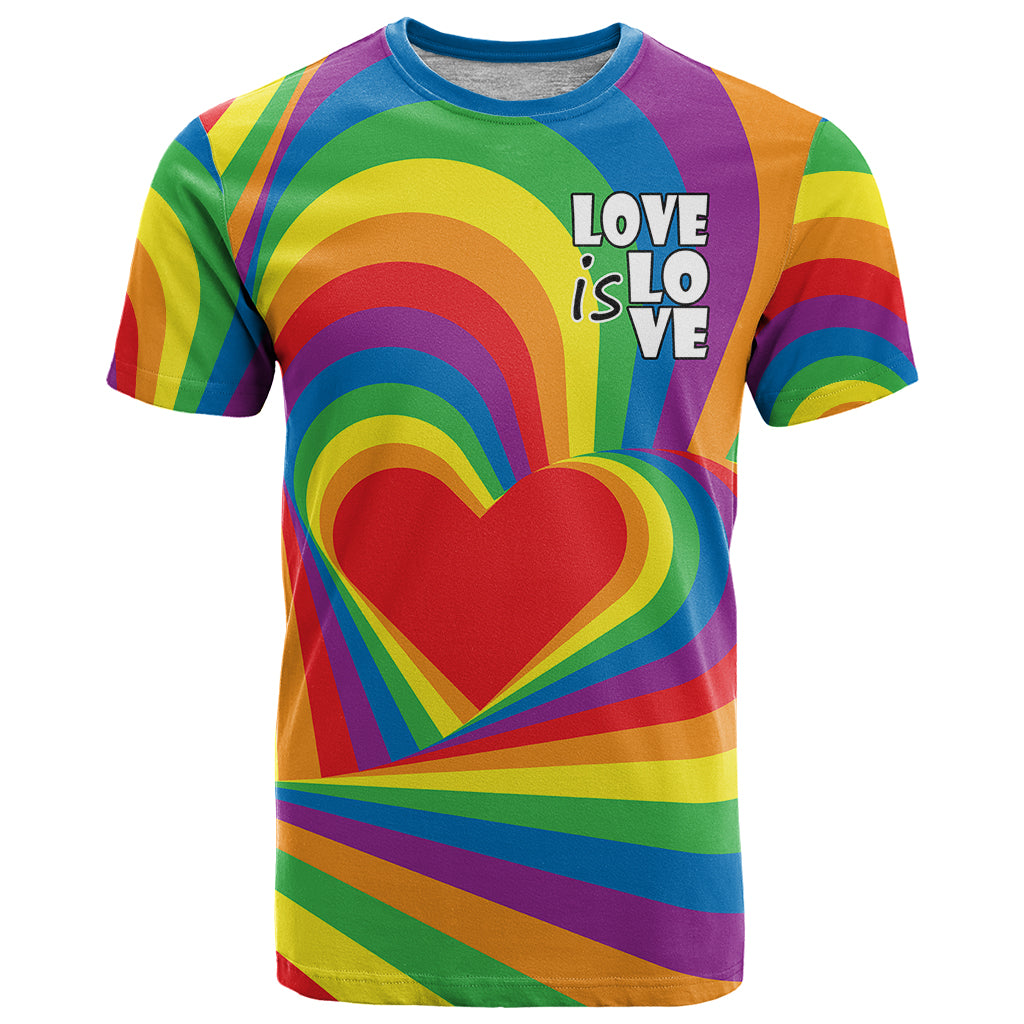 Pride LGBT Love is Love T Shirt Rainbow Vibe - Wonder Print Shop