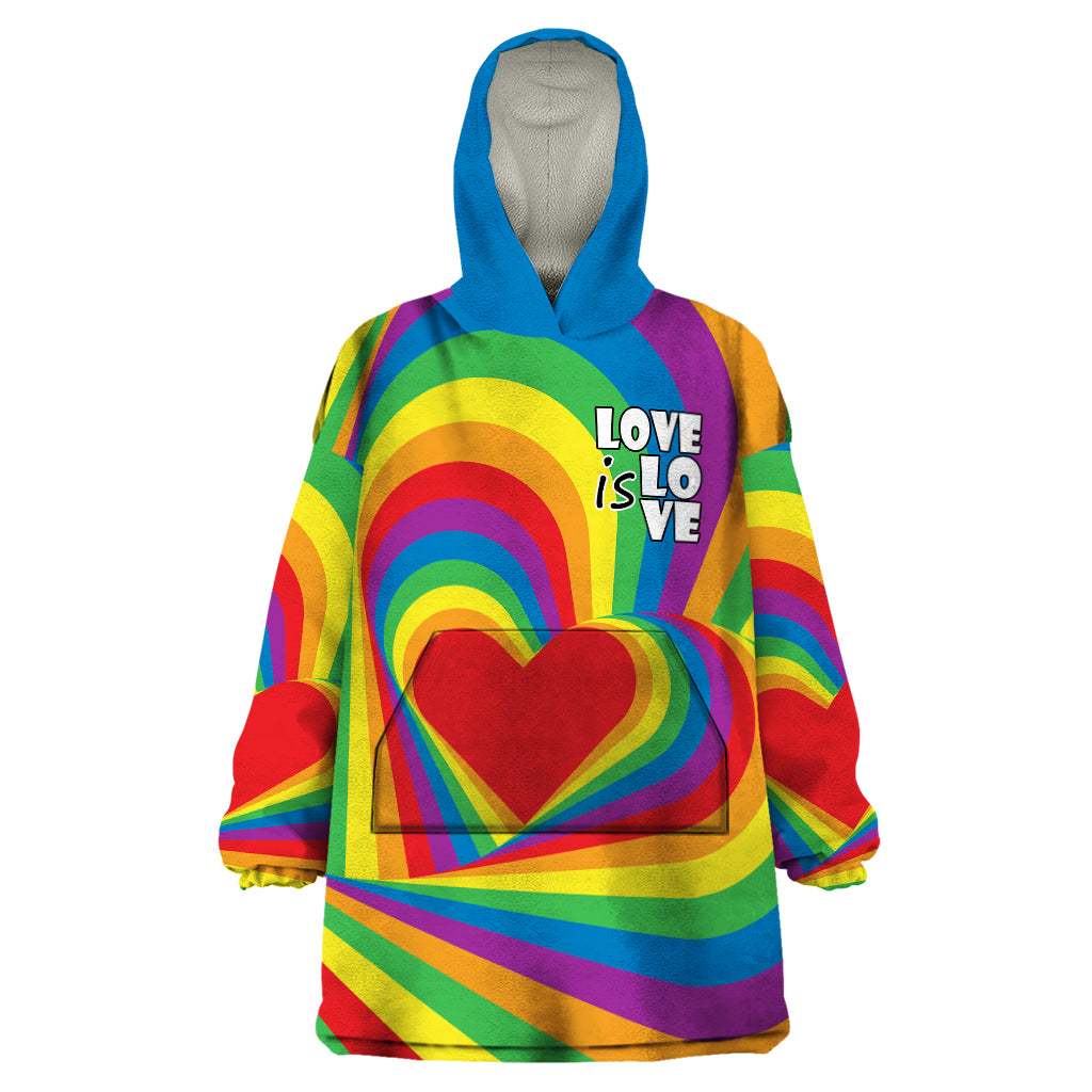Pride LGBT Love is Love Wearable Blanket Hoodie Rainbow Vibe - Wonder Print Shop