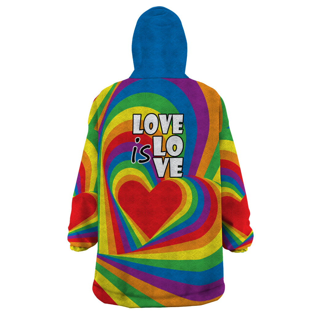 Pride LGBT Love is Love Wearable Blanket Hoodie Rainbow Vibe - Wonder Print Shop