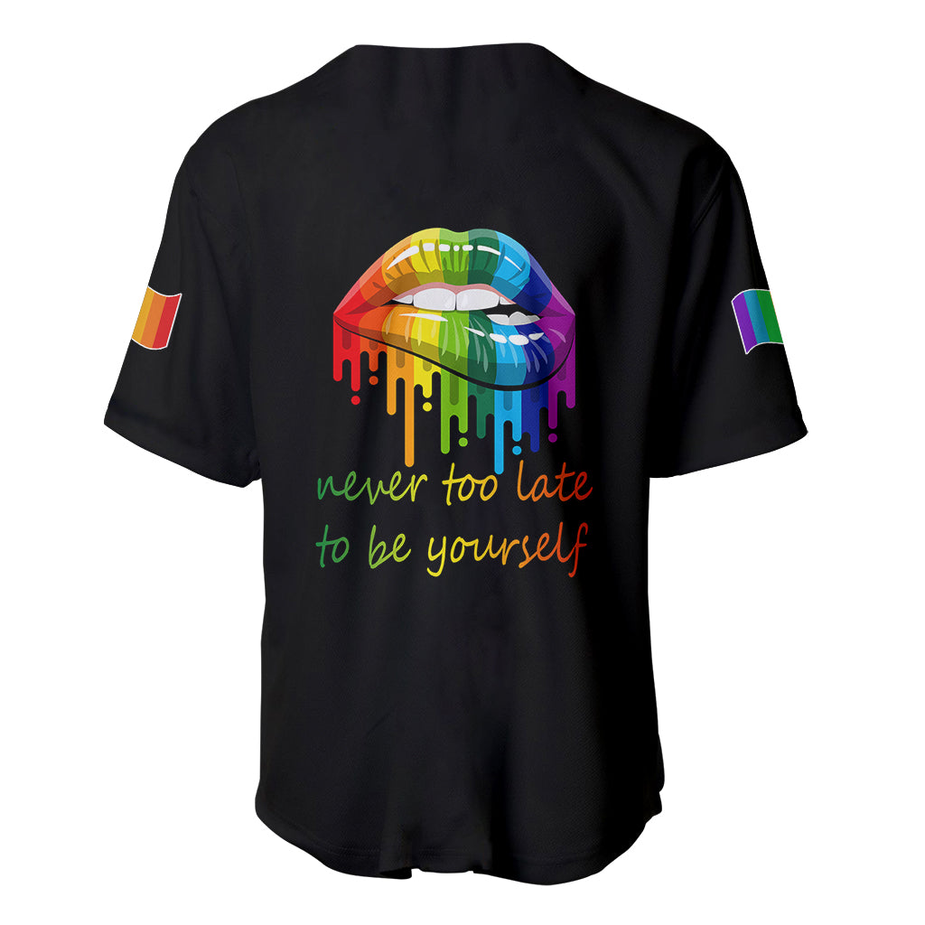 Pride Month To Be Yourself Baseball Jersey Black Vibe LT9 - Wonder Print Shop