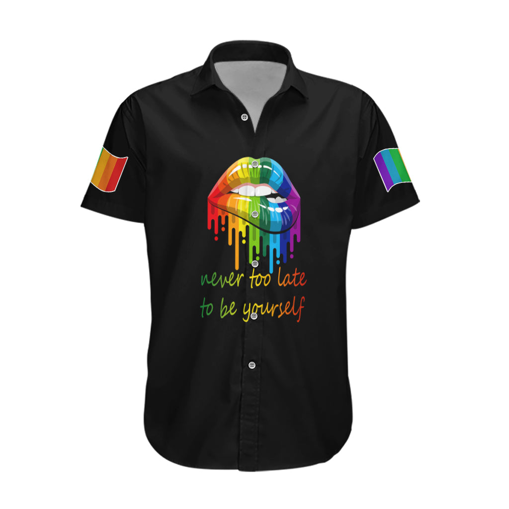 Pride Month To Be Yourself Hawaiian Shirt Black Vibe - Wonder Print Shop