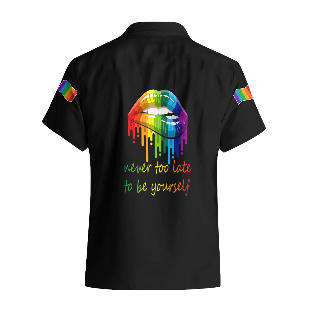 Pride Month To Be Yourself Hawaiian Shirt Black Vibe - Wonder Print Shop