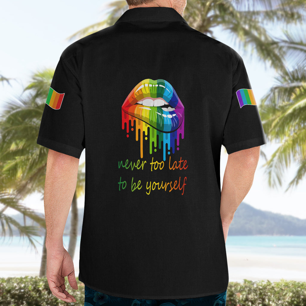 Pride Month To Be Yourself Hawaiian Shirt Black Vibe - Wonder Print Shop