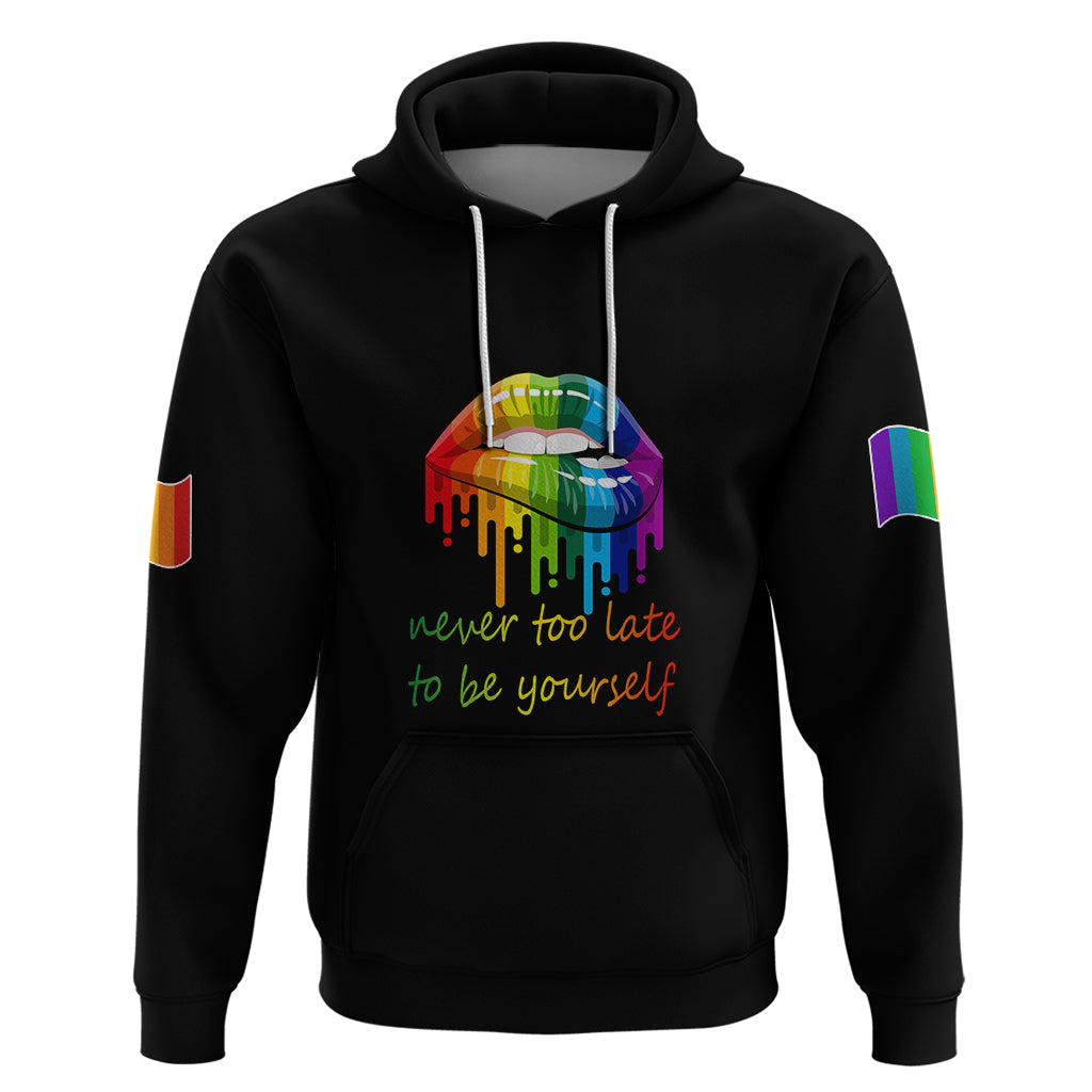 Pride Month To Be Yourself Hoodie Black Vibe - Wonder Print Shop