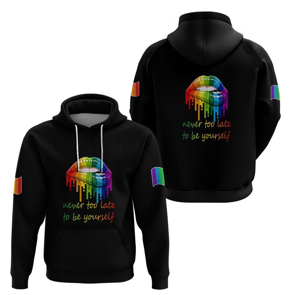 Pride Month To Be Yourself Hoodie Black Vibe - Wonder Print Shop
