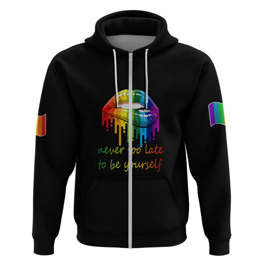 Pride Month To Be Yourself Hoodie Black Vibe - Wonder Print Shop