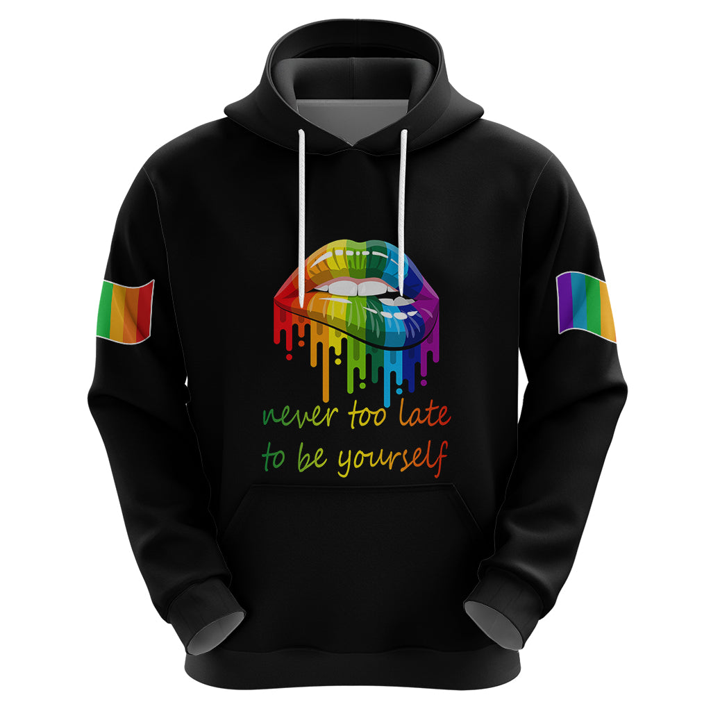 Pride Month To Be Yourself Hoodie Black Vibe - Wonder Print Shop