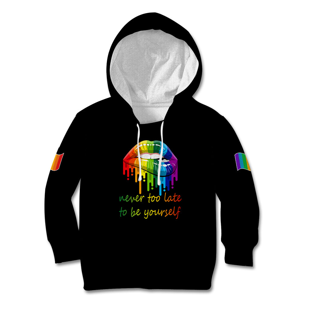 Pride Month To Be Yourself Kid Hoodie Black Vibe - Wonder Print Shop
