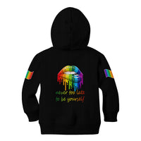 Pride Month To Be Yourself Kid Hoodie Black Vibe - Wonder Print Shop