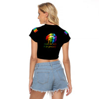 Pride Month To Be Yourself Raglan Cropped T Shirt Black Vibe - Wonder Print Shop