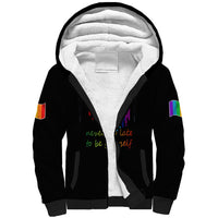 Pride Month To Be Yourself Sherpa Hoodie Black Vibe - Wonder Print Shop