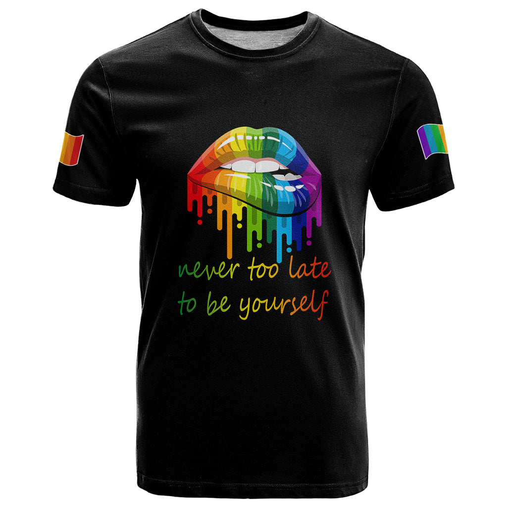 Pride Month To Be Yourself T Shirt Black Vibe - Wonder Print Shop