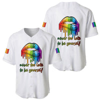 Pride Month To Be Yourself Baseball Jersey White Vibe LT9 - Wonder Print Shop