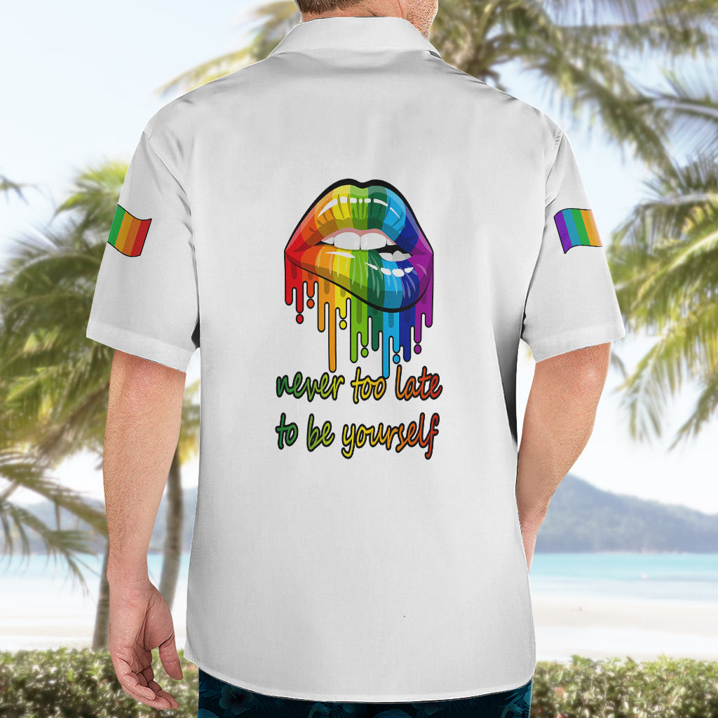 Pride Month To Be Yourself Hawaiian Shirt White Vibe - Wonder Print Shop