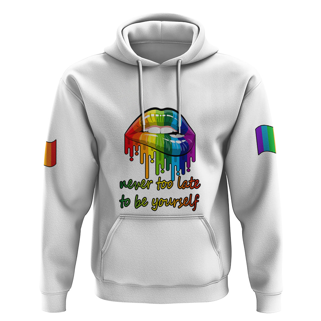 Pride Month To Be Yourself Hoodie White Vibe - Wonder Print Shop