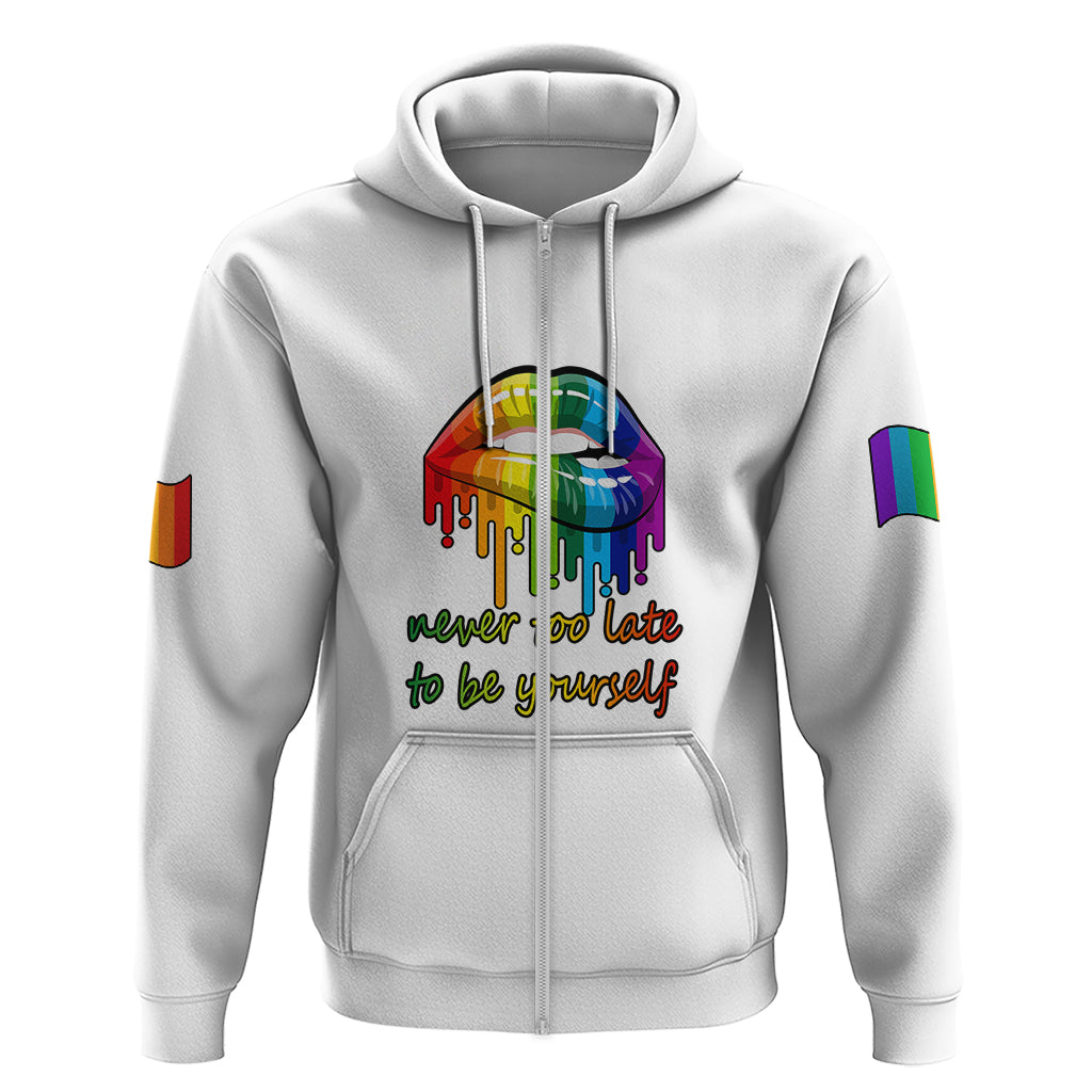 Pride Month To Be Yourself Hoodie White Vibe - Wonder Print Shop