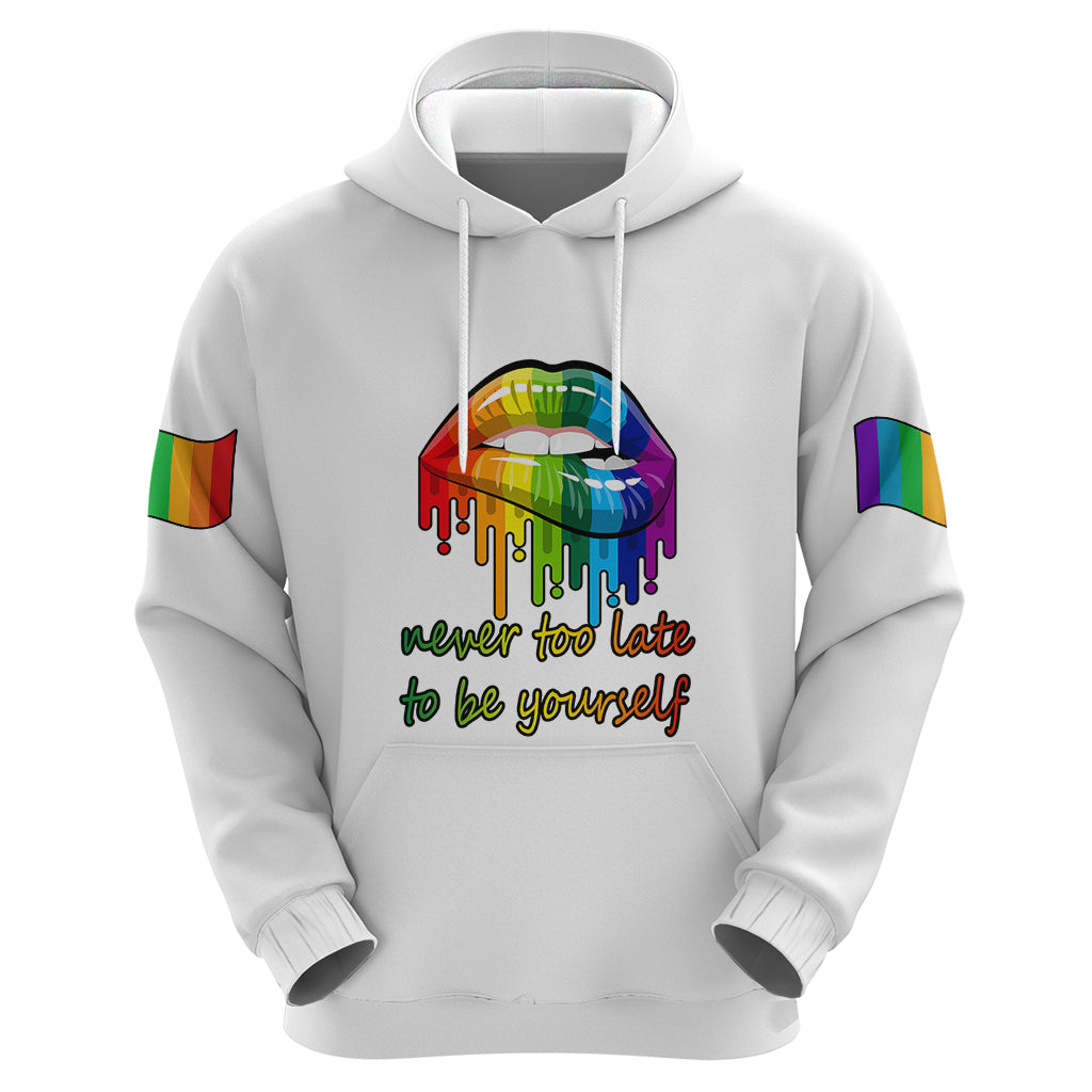 Pride Month To Be Yourself Hoodie White Vibe - Wonder Print Shop