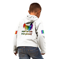 Pride Month To Be Yourself Kid Hoodie White Vibe - Wonder Print Shop