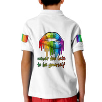 Pride Month To Be Yourself Kid Polo Shirt White Vibe - Wonder Print Shop