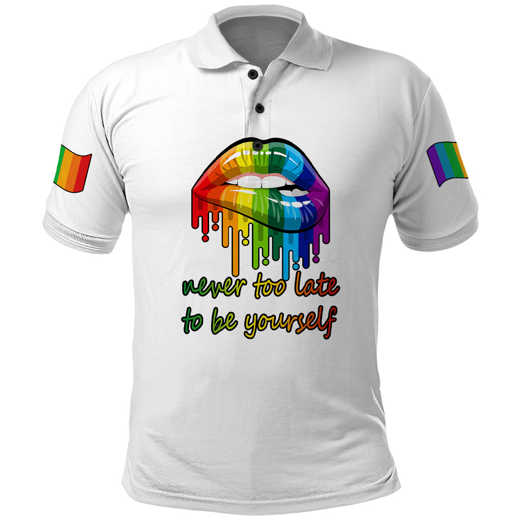 Pride Month To Be Yourself Polo Shirt White Vibe - Wonder Print Shop