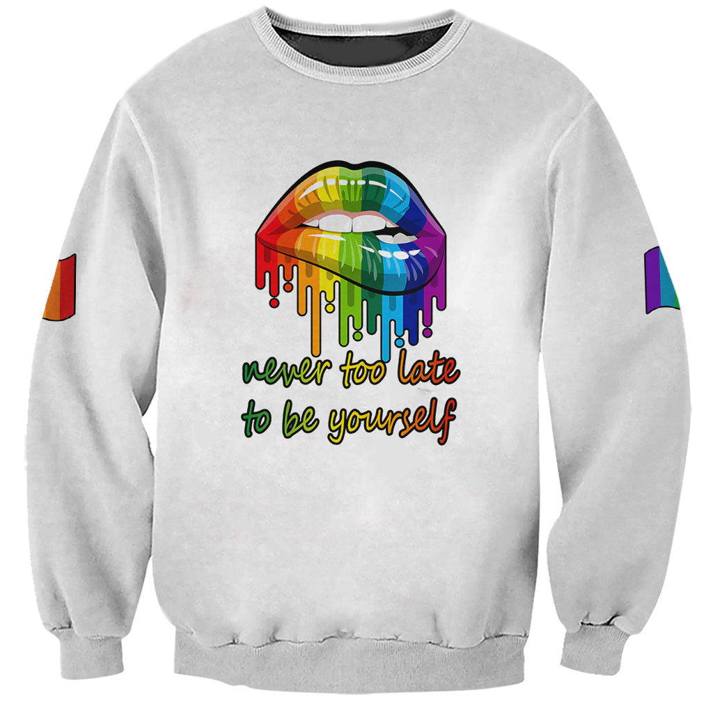 Pride Month To Be Yourself Sweatshirt White Vibe - Wonder Print Shop