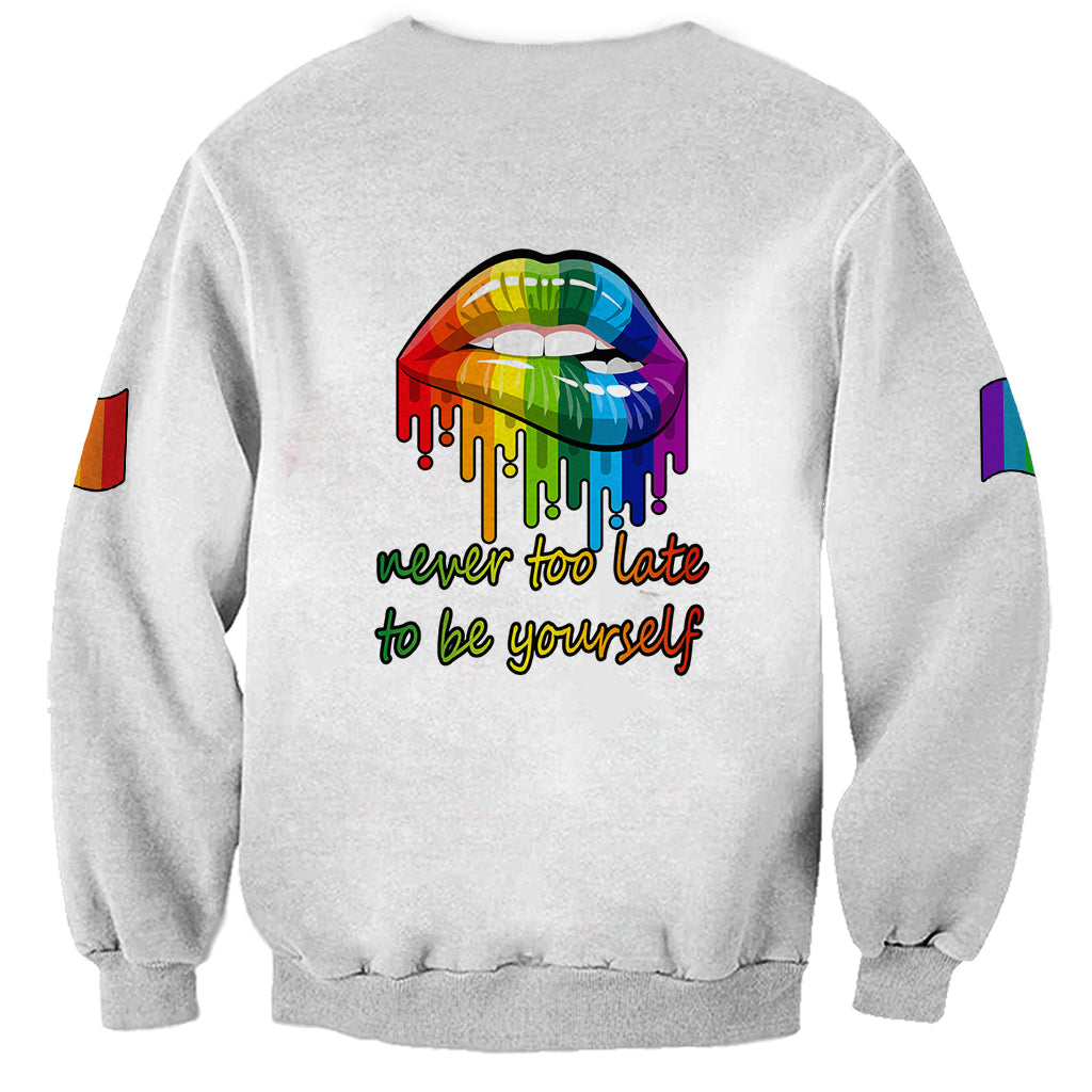 Pride Month To Be Yourself Sweatshirt White Vibe - Wonder Print Shop