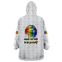 Pride Month To Be Yourself Wearable Blanket Hoodie White Vibe - Wonder Print Shop