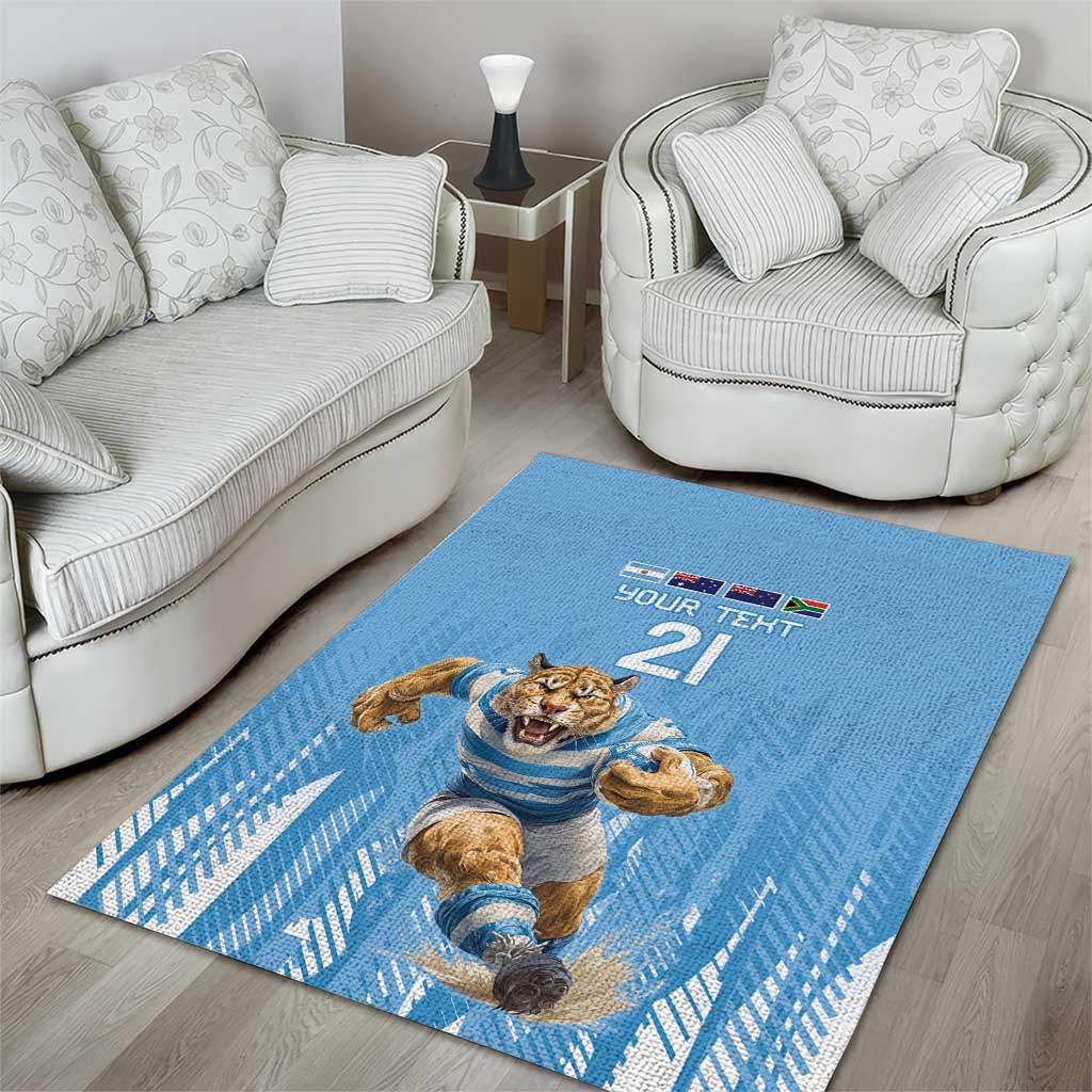 Argentina Rugby Custom Area Rug Glory Be To Pumas - Wonder Print Shop