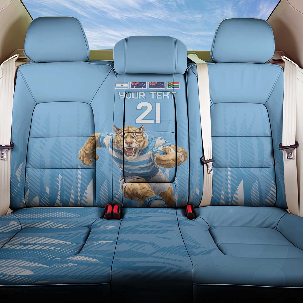 Argentina Rugby Custom Back Car Seat Cover Glory Be To Pumas - Wonder Print Shop